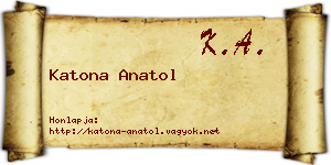 Katona Anatol névjegykártya